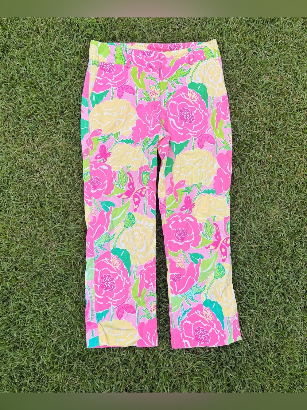 Vintage LILLY PULITZER POPLIN SHOO FLY PANTS SIZE 2